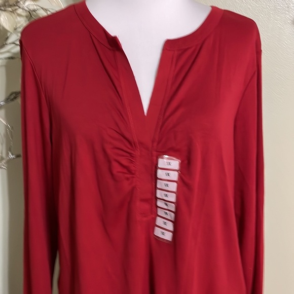CHARTER CLUB RED LONG SLEEVE SHIRT - Picture 2 of 5